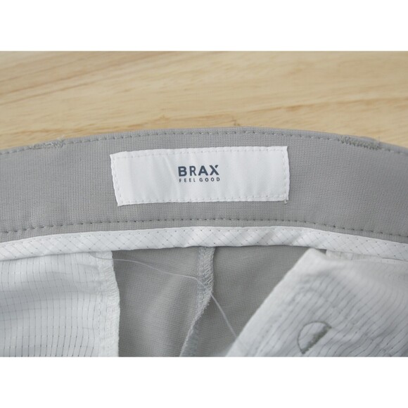 Brax Feel Good Mens Bristol Flat Front‎ Chino Shorts Gray Size 36 - Picture 8 of 10